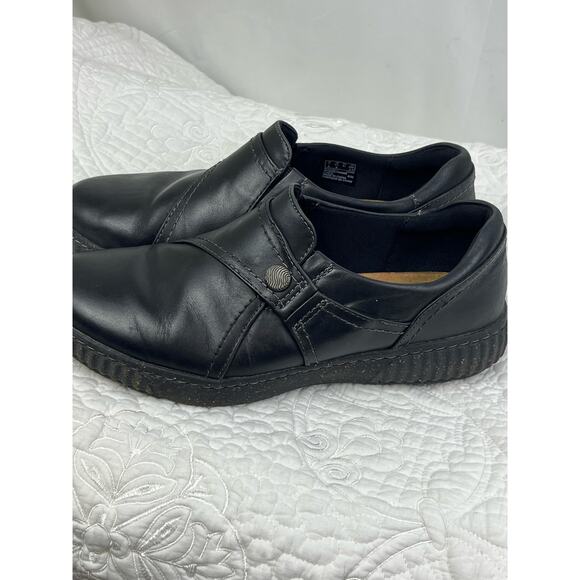 Clarks Collection Women's Size 9.5 Black Pearl Leather Loafer Style 28692 - Picture 8 of 10